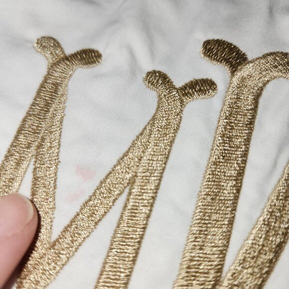 Baby Girl's  Annie & James White Embroidered Tank Top "MEW" or "MWE" Button Back - Picture 3 of 5